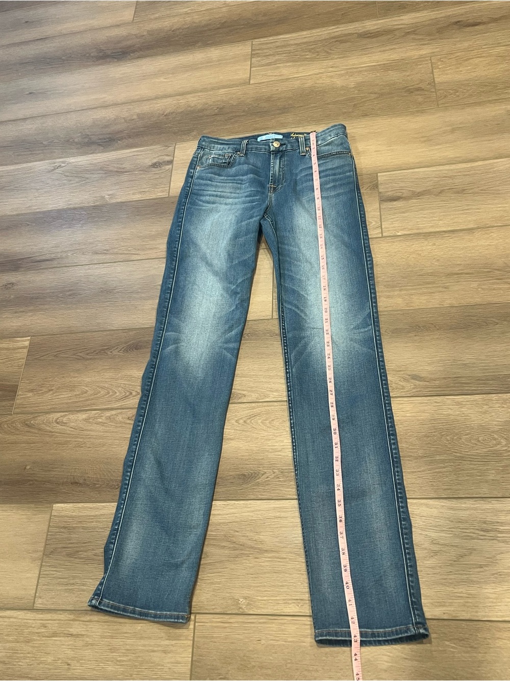 7 For All Mankind B(air) Kimmie Straight Leg Jeans Size 28 Wiskering Detail - Picture 3 of 14